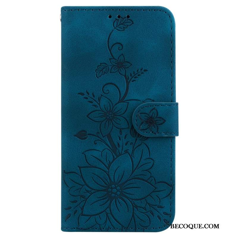 Etui Folio Samsung Galaxy S24 Fe Efekt Kwiatowego Zamszu Etui Ochronne