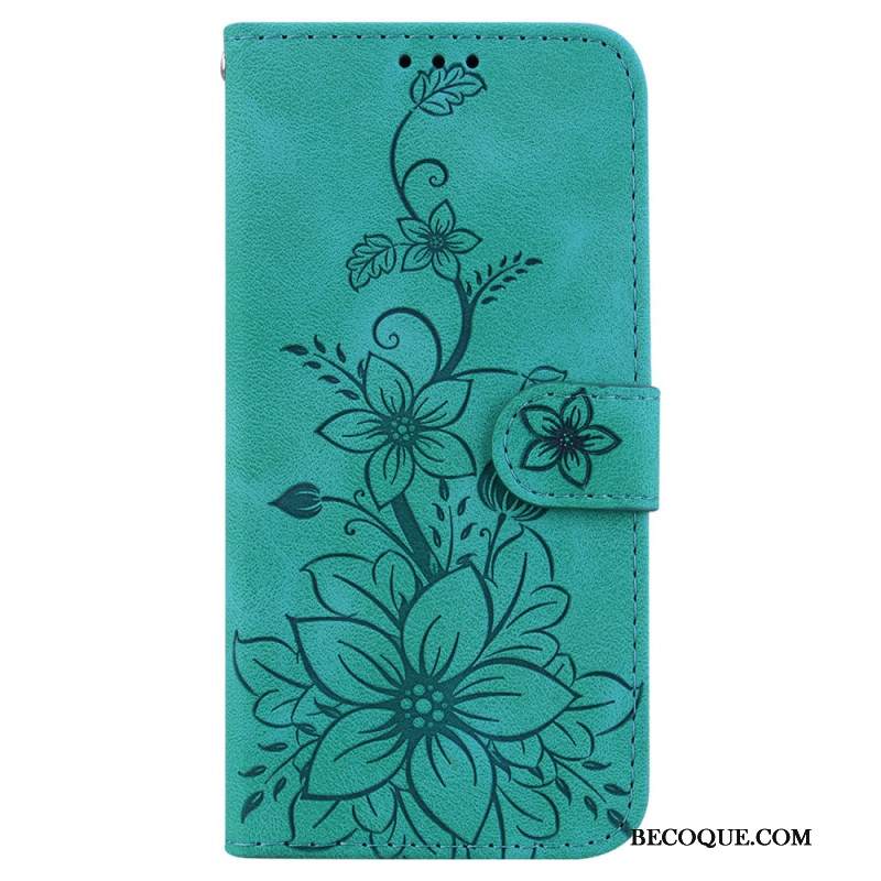 Etui Folio Samsung Galaxy S24 Fe Efekt Kwiatowego Zamszu Etui Ochronne