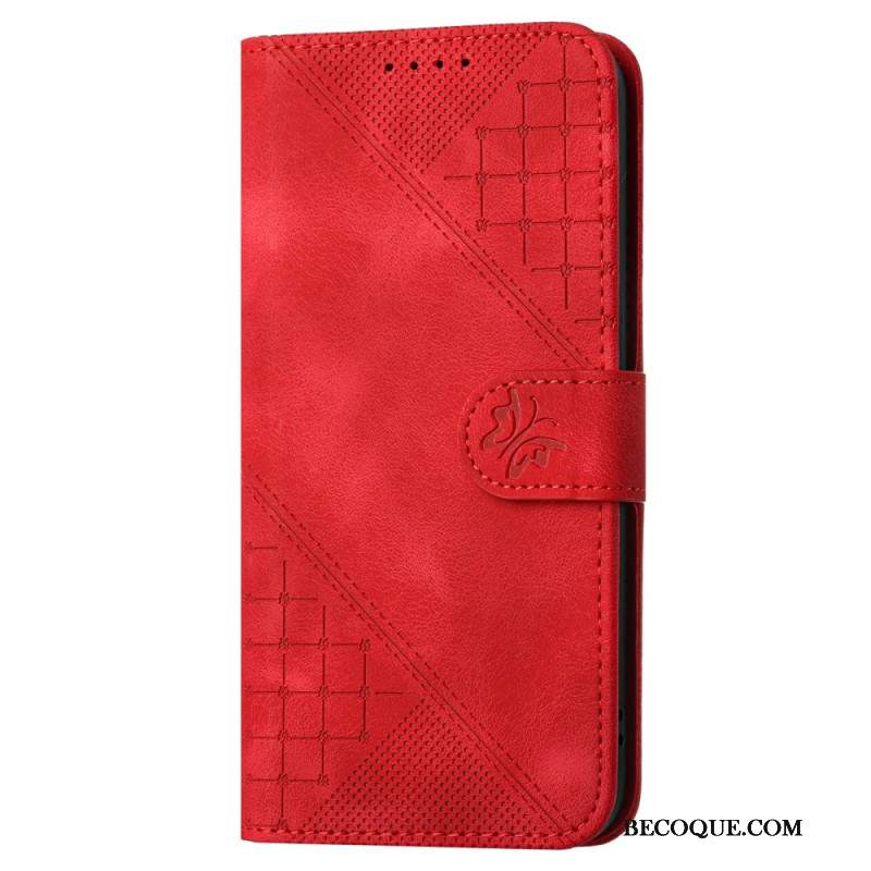 Etui Folio Samsung Galaxy S24 Fe Linie Motylkowe I Smycze Etui Ochronne