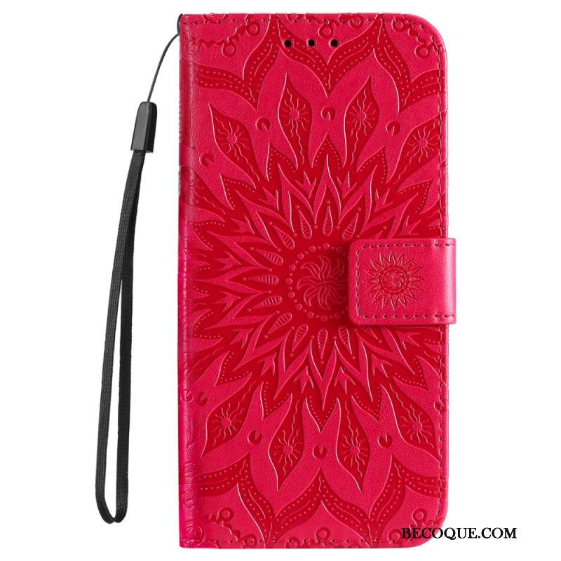 Etui Folio Samsung Galaxy S24 Fe Wzór Paska W Kształcie Słonecznika Etui Ochronne