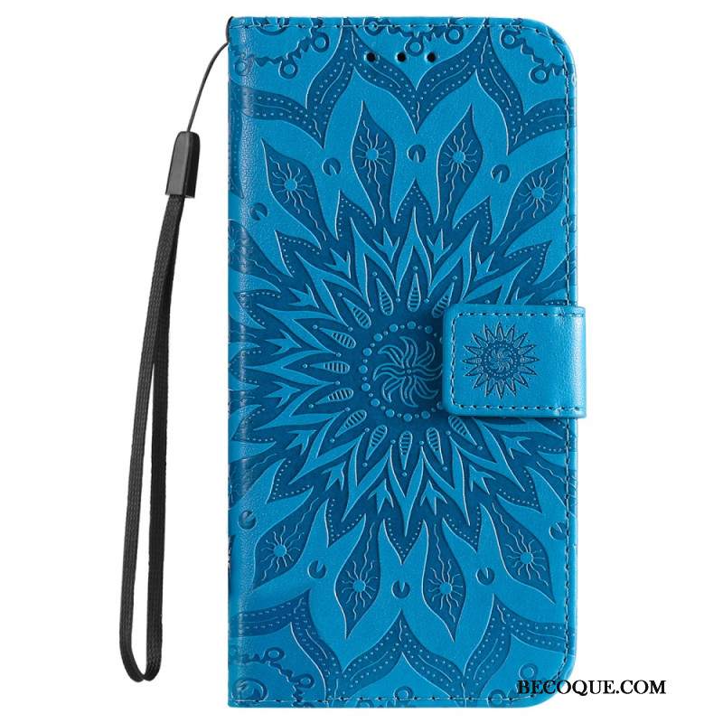 Etui Folio Samsung Galaxy S24 Fe Wzór Paska W Kształcie Słonecznika Etui Ochronne