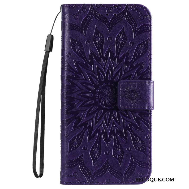 Etui Folio Samsung Galaxy S24 Fe Wzór Paska W Kształcie Słonecznika Etui Ochronne