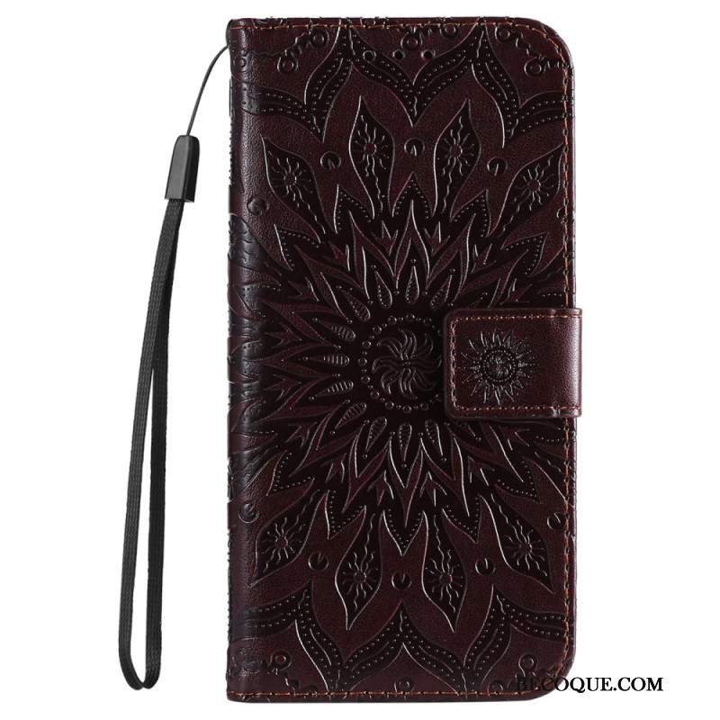 Etui Folio Samsung Galaxy S24 Fe Wzór Paska W Kształcie Słonecznika Etui Ochronne
