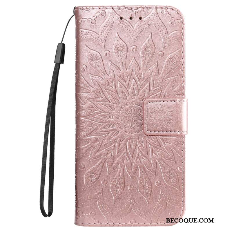 Etui Folio Samsung Galaxy S24 Fe Wzór Paska W Kształcie Słonecznika Etui Ochronne