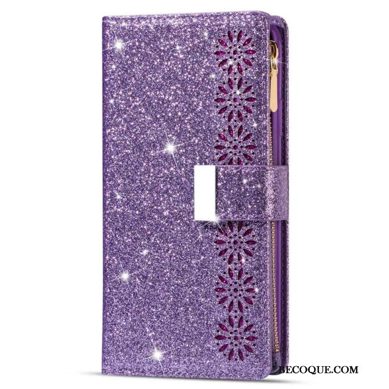 Etui Folio Samsung Galaxy S24 Plus 5g Cekiny Z Paskami Etui Ochronne