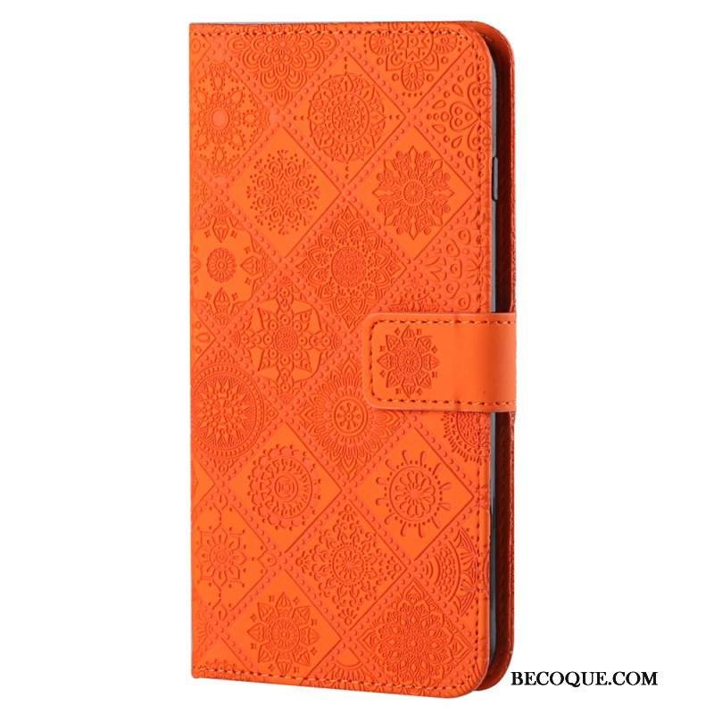 Etui Folio Samsung Galaxy S24 Plus 5g Etniczne Kwiaty Etui Ochronne