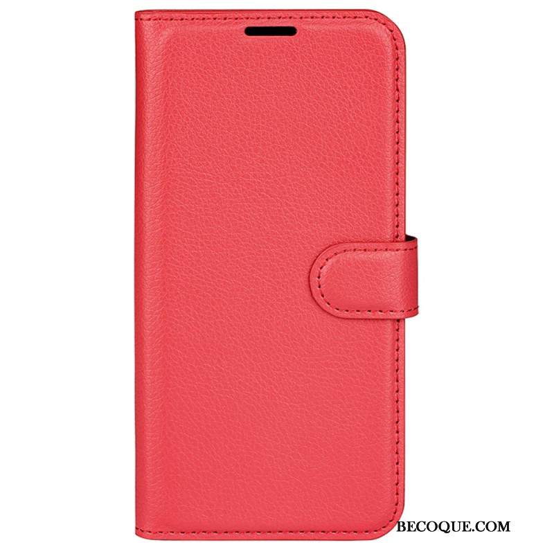 Etui Folio Samsung Galaxy S24 Plus 5g Klasyczna Sztuczna Skóra Litchi Etui Ochronne