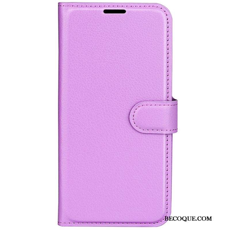 Etui Folio Samsung Galaxy S24 Plus 5g Klasyczna Sztuczna Skóra Litchi Etui Ochronne