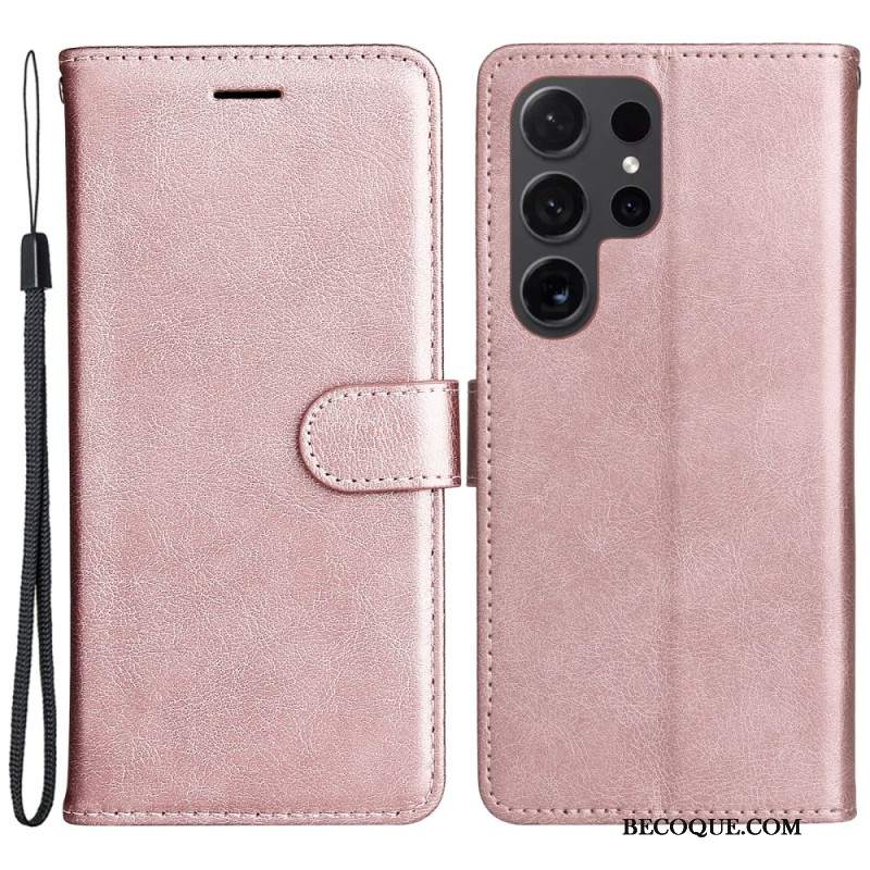 Etui Folio Samsung Galaxy S24 Ultra 5g Jednolity Kolor Z Paskiem Etui Ochronne