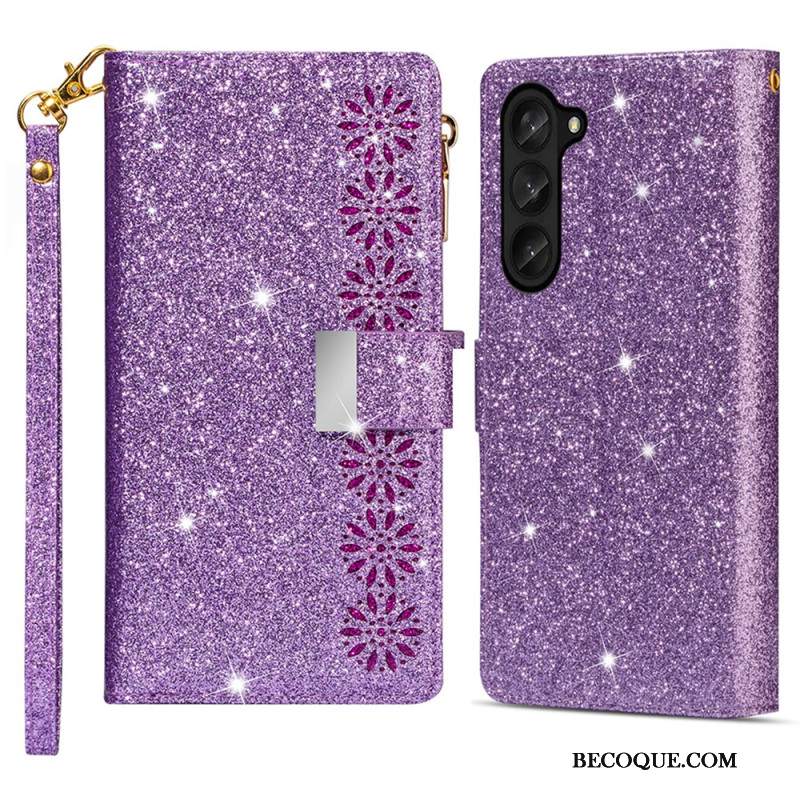 Etui Folio Samsung Galaxy Z Fold 5 Portfel Z Cekinami Etui Ochronne