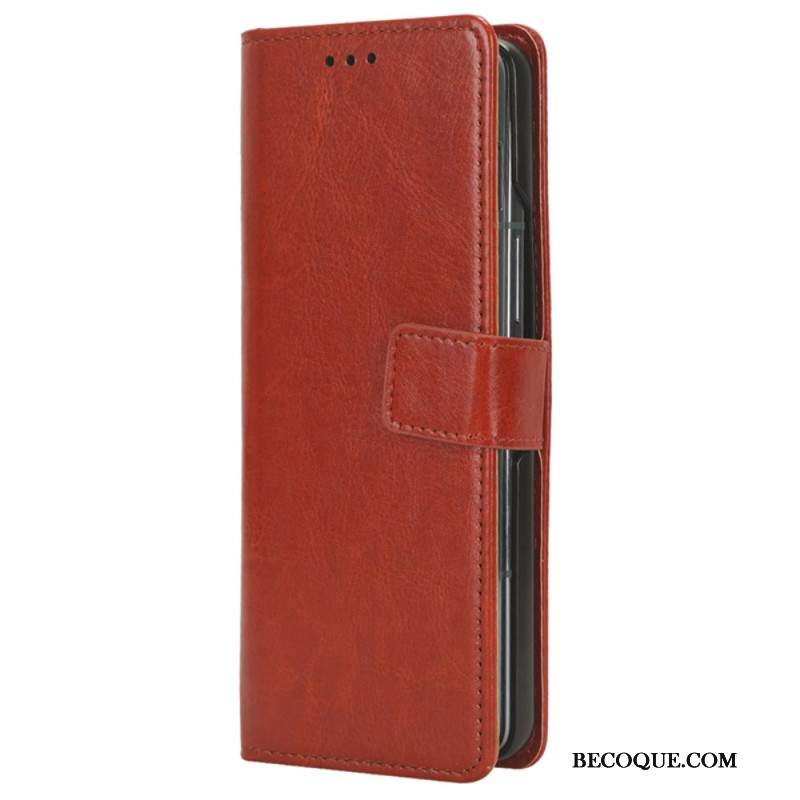Etui Folio Samsung Galaxy Z Fold 6 Błyszcząca Sztuczna Skóra Etui Ochronne
