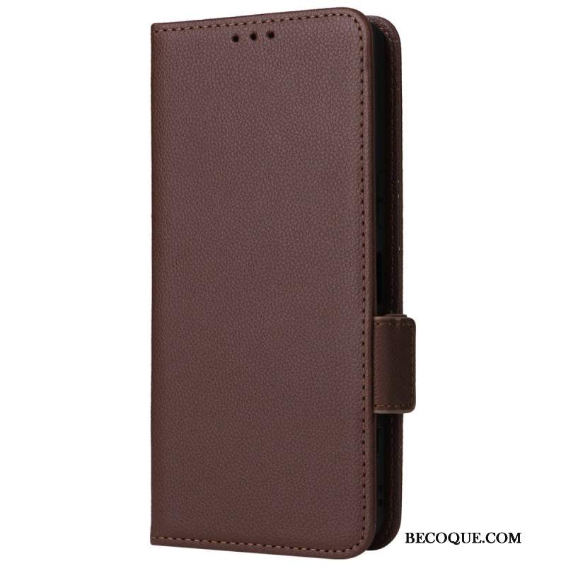 Etui Folio Sony Xperia 1 Vi Sztuczna Skóra Litchi Z Paskiem Etui Ochronne
