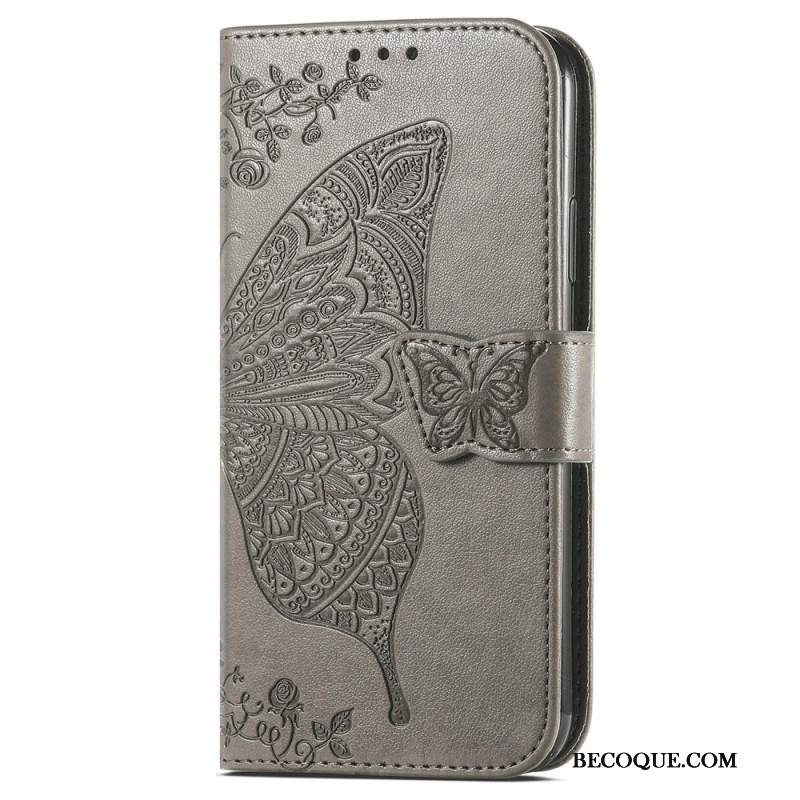 Etui Folio Sony Xperia 10 Vi Barokowy Motyl Z Paskiem