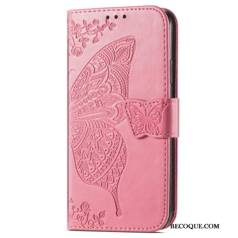 Etui Folio Sony Xperia 10 Vi Barokowy Motyl Z Paskiem