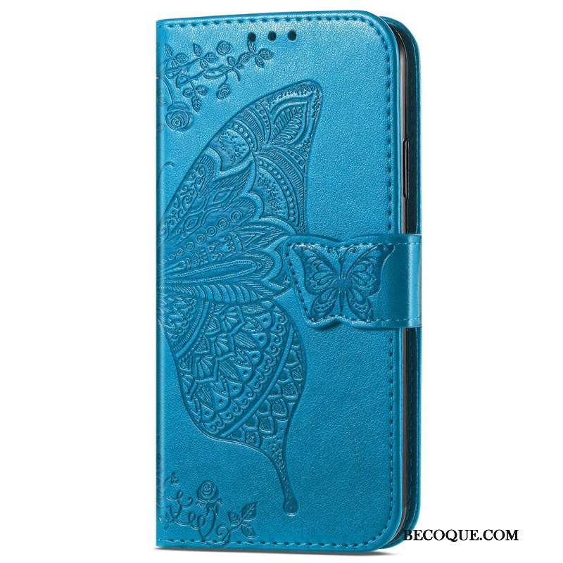 Etui Folio Sony Xperia 10 Vi Barokowy Motyl Z Paskiem