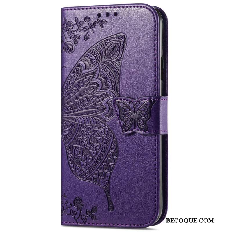 Etui Folio Sony Xperia 10 Vi Barokowy Motyl Z Paskiem