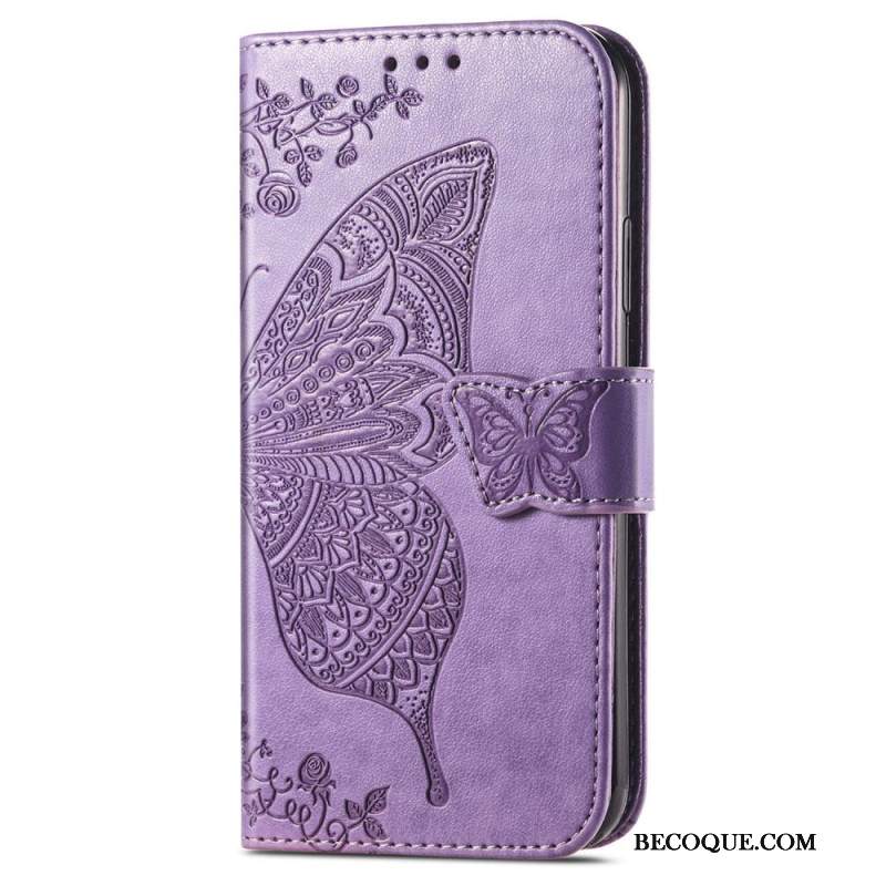 Etui Folio Sony Xperia 10 Vi Barokowy Motyl Z Paskiem
