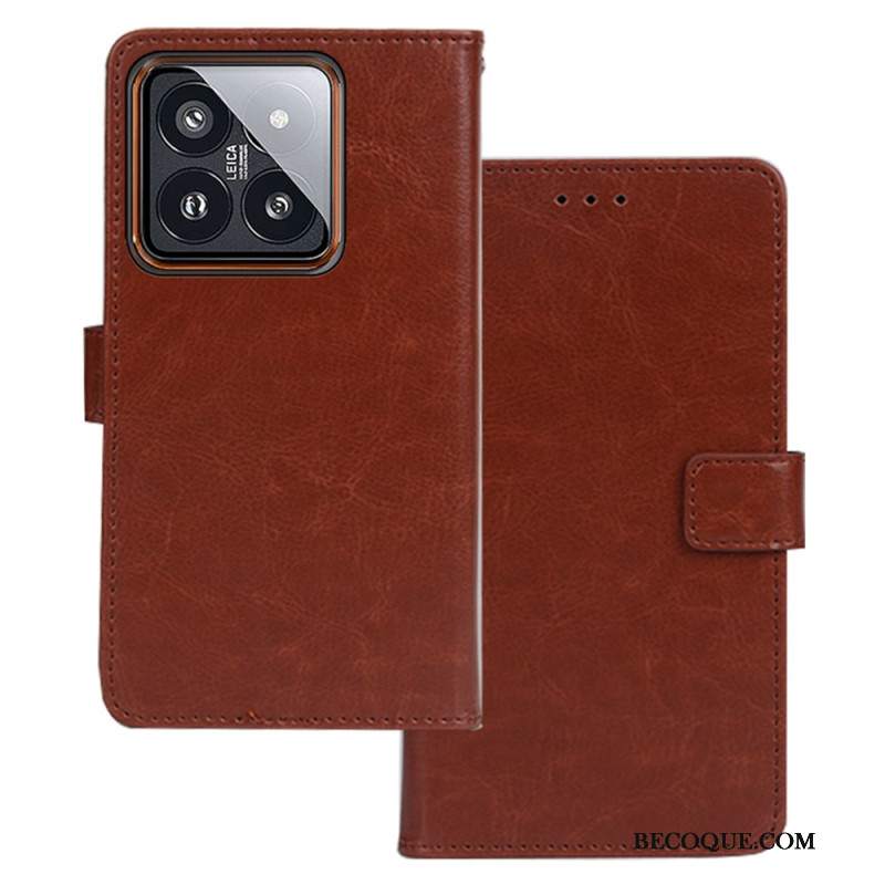 Etui Folio Xiaomi 14 Pro Efekt Skóry Idewei Etui Ochronne