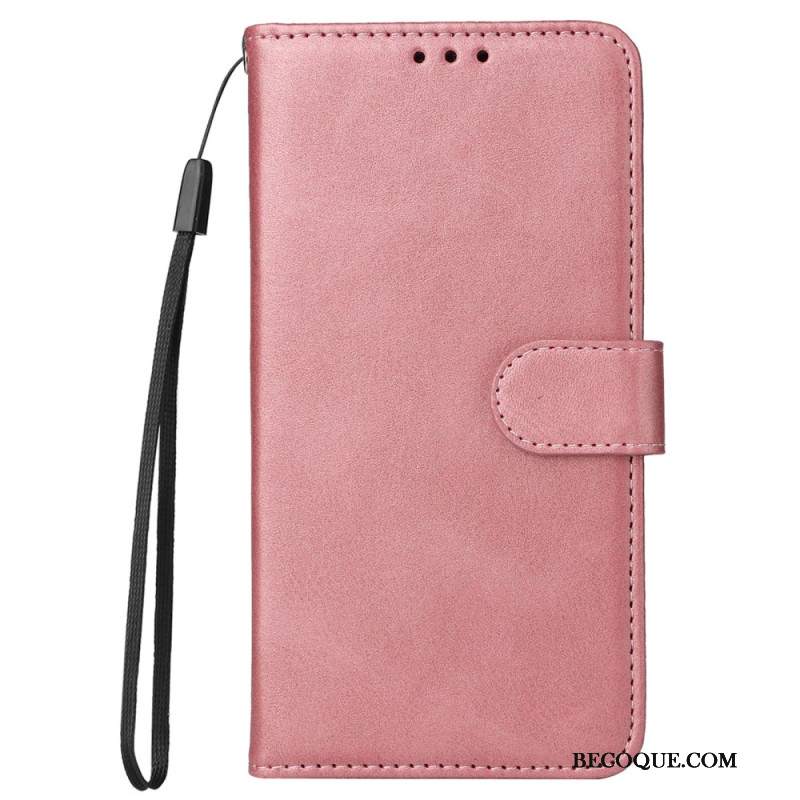 Etui Folio Xiaomi 14 Pro Tekstura Łydki Z Paskami Etui Ochronne