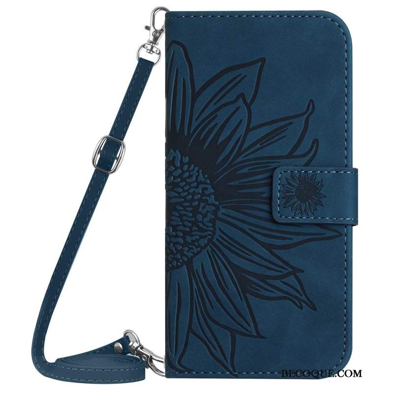 Etui Folio Xiaomi 14 Ultra Wzór Słonecznika Z Paskiem Na Ramię