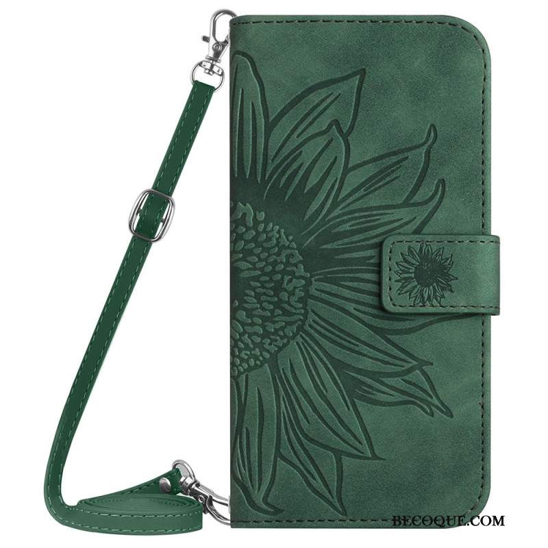 Etui Folio Xiaomi 14 Ultra Wzór Słonecznika Z Paskiem Na Ramię