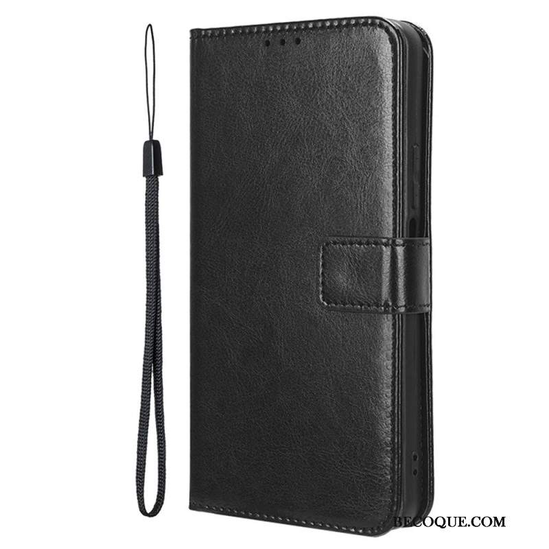 Etui Folio Xiaomi 14t Pro Błyszcząca Sztuczna Skóra