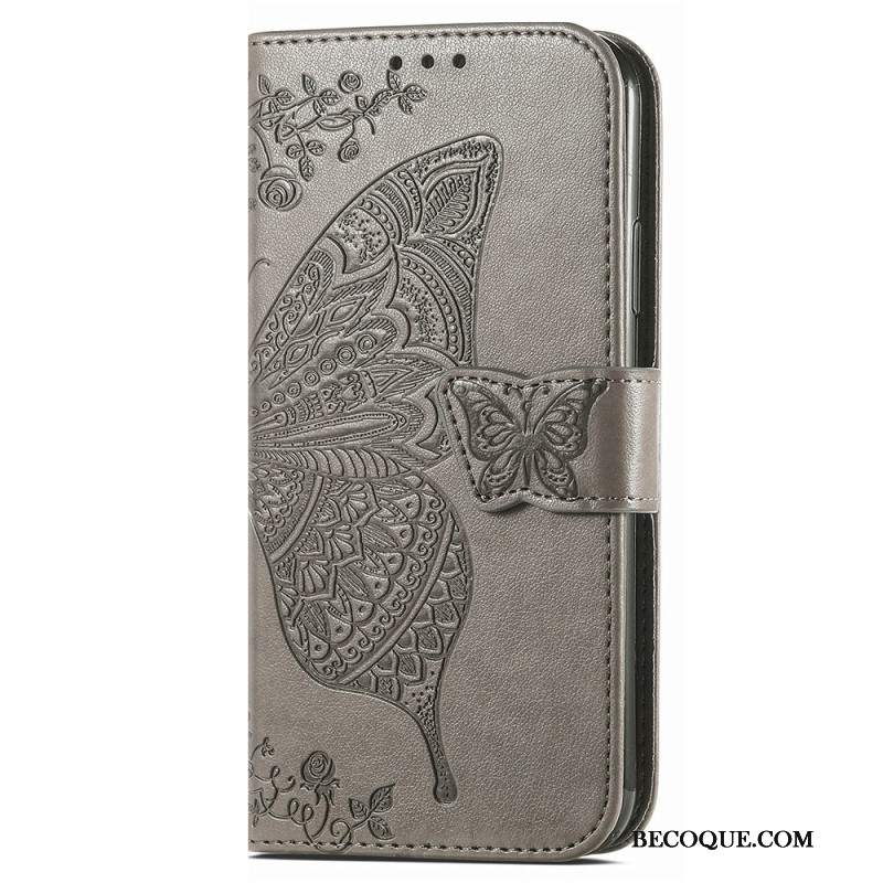 Etui Folio Xiaomi Redmi Note 13 4g Barokowy Motyl Z Paskiem