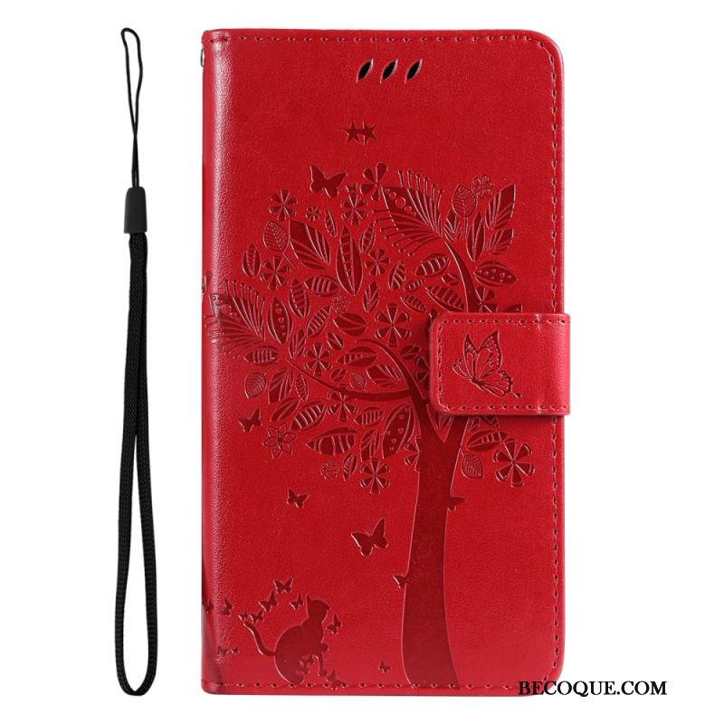 Etui Folio Xiaomi Redmi Note 13 4g Drzewko Dla Kota I Smyczy Etui Ochronne