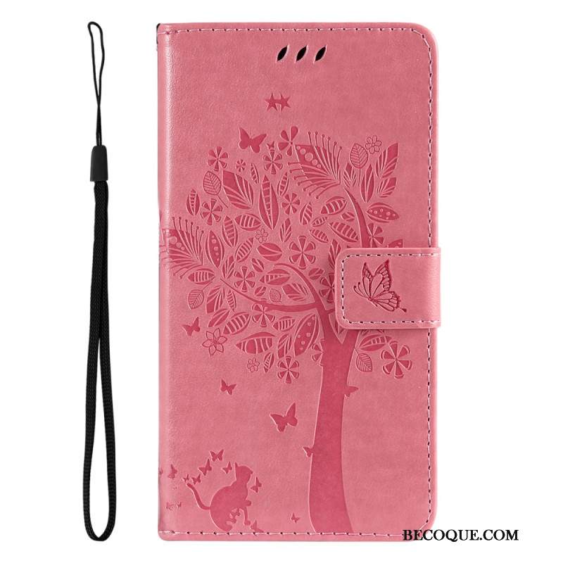 Etui Folio Xiaomi Redmi Note 13 4g Drzewko Dla Kota I Smyczy Etui Ochronne