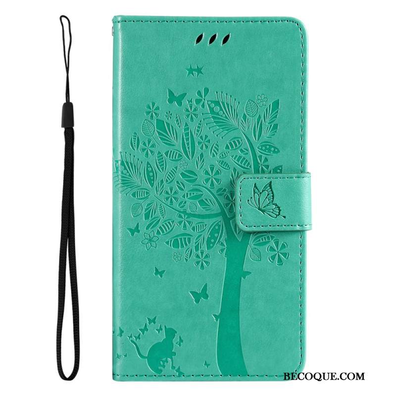 Etui Folio Xiaomi Redmi Note 13 4g Drzewko Dla Kota I Smyczy Etui Ochronne