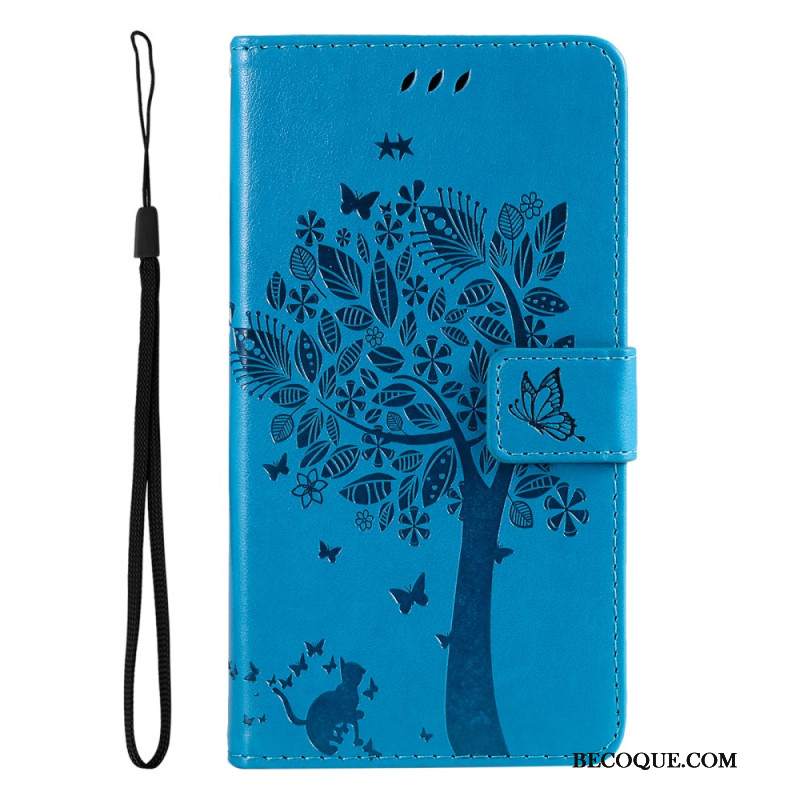 Etui Folio Xiaomi Redmi Note 13 4g Drzewko Dla Kota I Smyczy Etui Ochronne