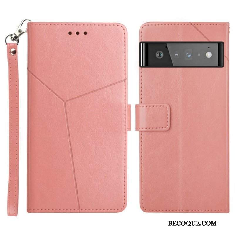 Etui Folio do Google Pixel 6 Pro Stylowa Skórzana Konstrukcja Geo Y