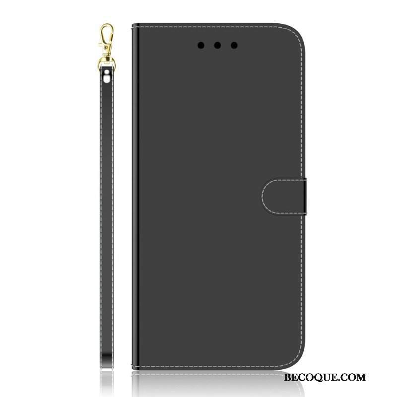 Etui Folio do Google Pixel 6A Osłona Lusterka Ze Sztucznej Skóry