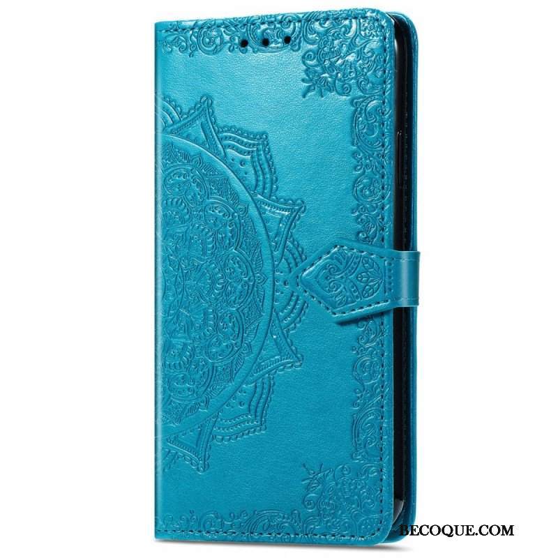 Etui Folio do Google Pixel 6A z Łańcuch Mandala Słoneczna Na Ramiączkach