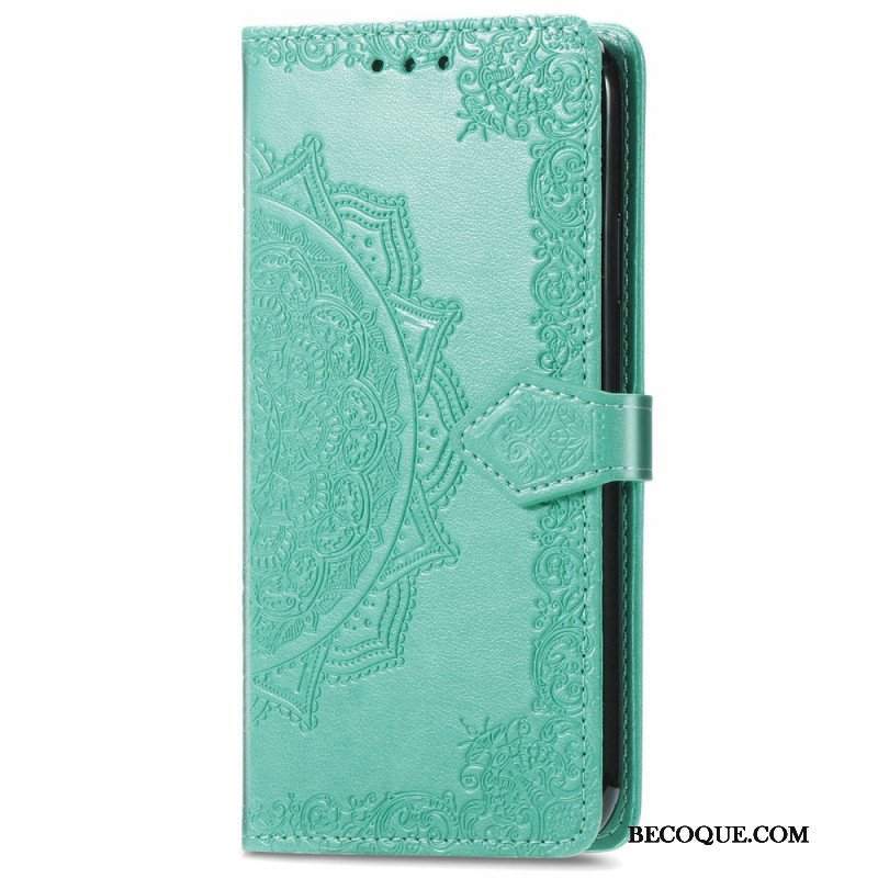 Etui Folio do Google Pixel 6A z Łańcuch Mandala Słoneczna Na Ramiączkach