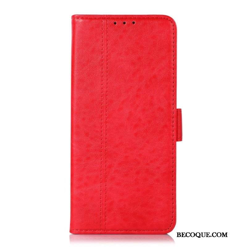 Etui Folio do Google Pixel 7 Pro Skórzany Efekt Litchi Performance