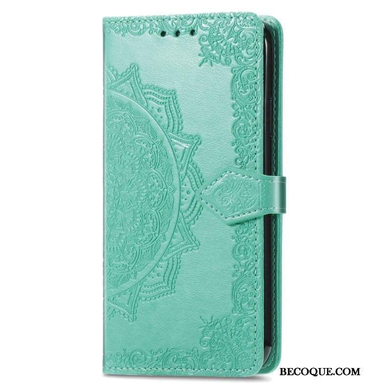 Etui Folio do Google Pixel 7 z Łańcuch Mandala W Stylu Retro Z Paskami