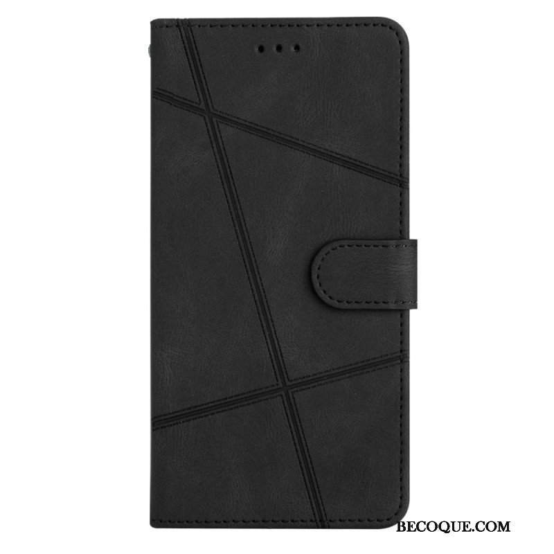 Etui Folio do Google Pixel 7A z Łańcuch Pasiaste Geometryczne Linie