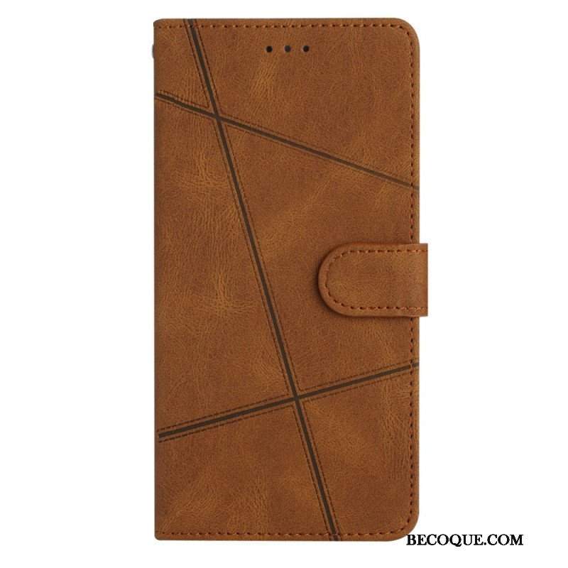 Etui Folio do Google Pixel 7A z Łańcuch Pasiaste Geometryczne Linie