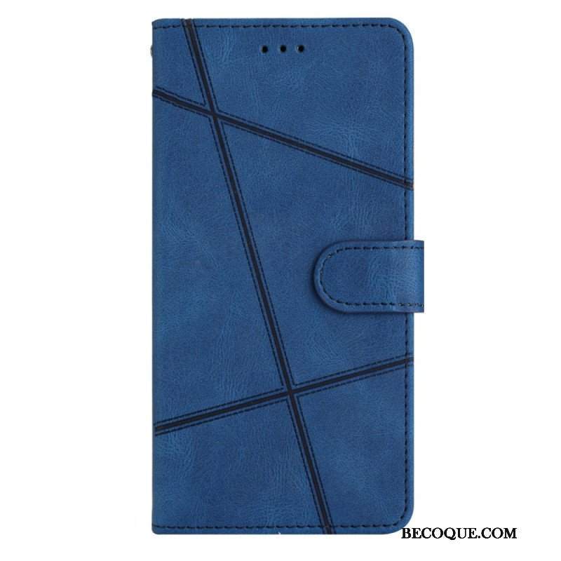 Etui Folio do Google Pixel 7A z Łańcuch Pasiaste Geometryczne Linie