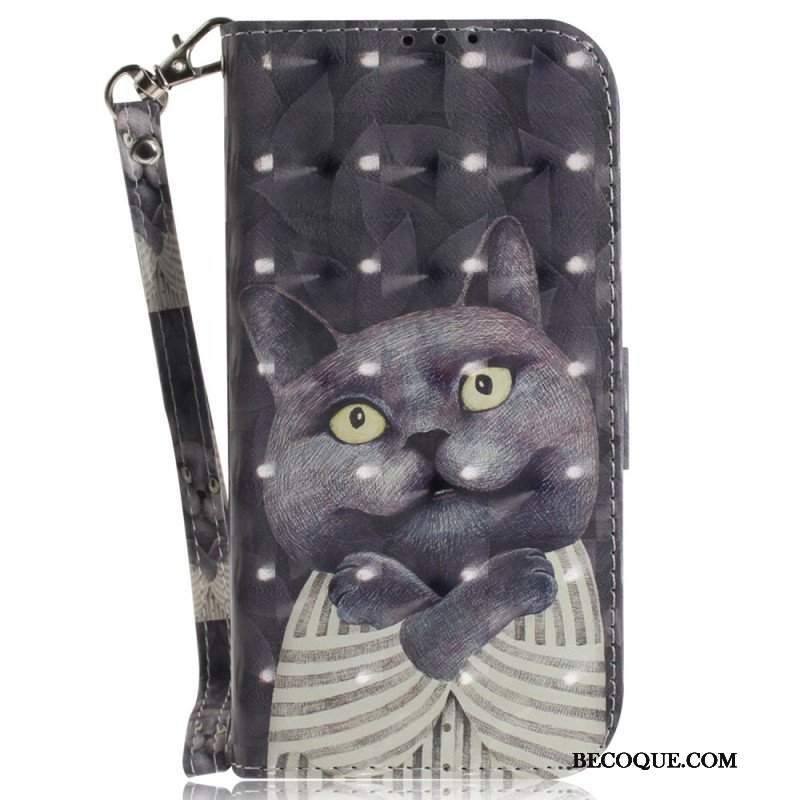 Etui Folio do Honor Magic 5 Lite z Łańcuch Oryginalne Stringi Cat