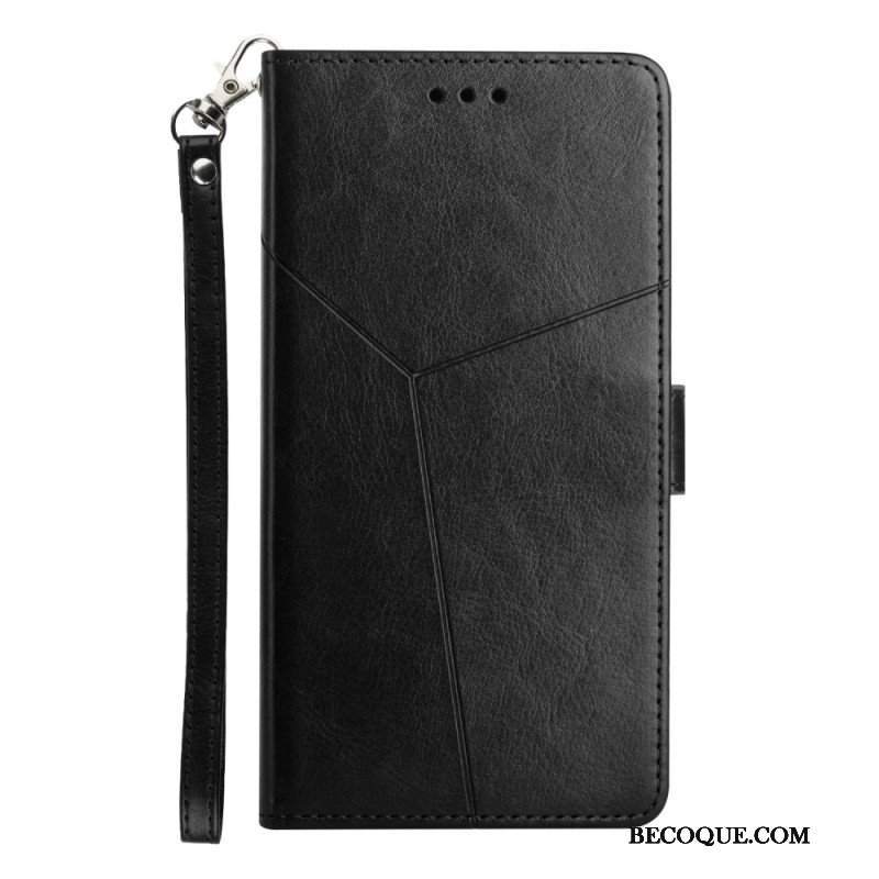 Etui Folio do Honor Magic 5 Lite z Łańcuch Projekt Z Paskami Y