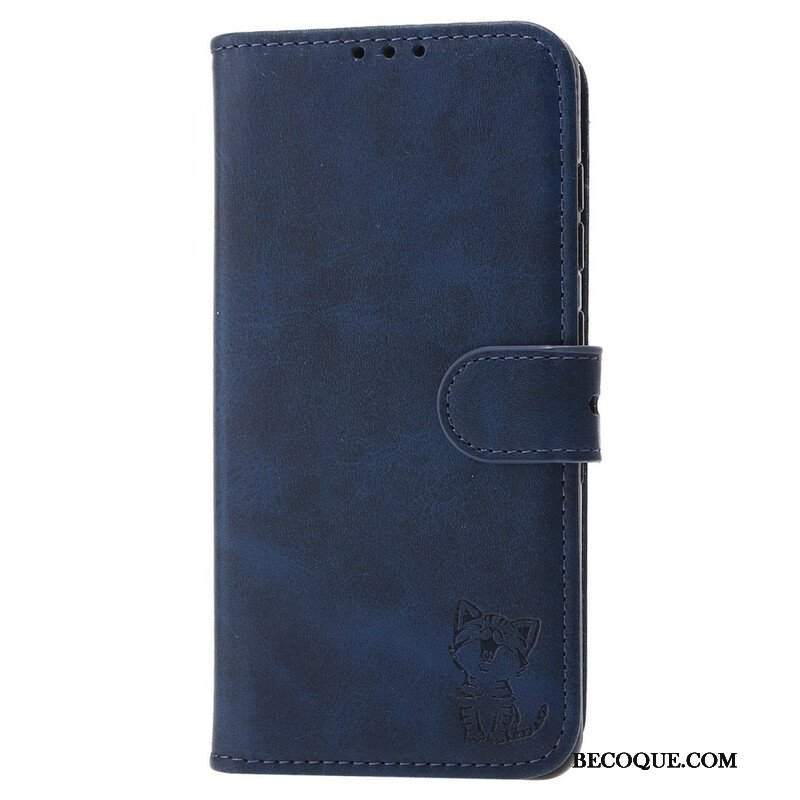 Etui Folio do Huawei P50 Pro Kotek Ze Sztucznej Skóry