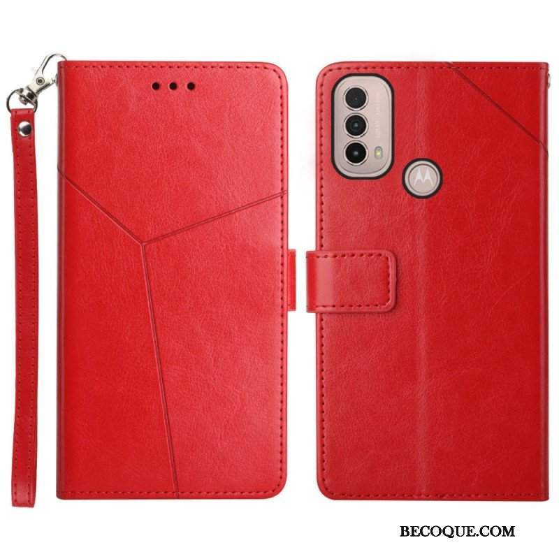 Etui Folio do Moto E40 / E30 / E20 Stylowa Skórzana Konstrukcja Geo Y