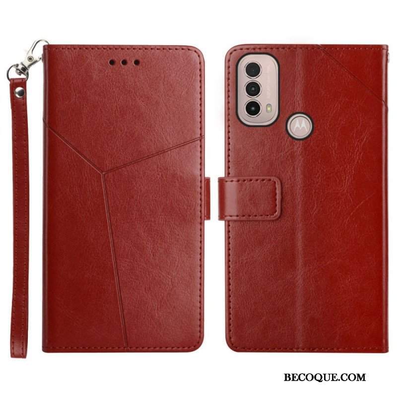 Etui Folio do Moto E40 / E30 / E20 Stylowa Skórzana Konstrukcja Geo Y