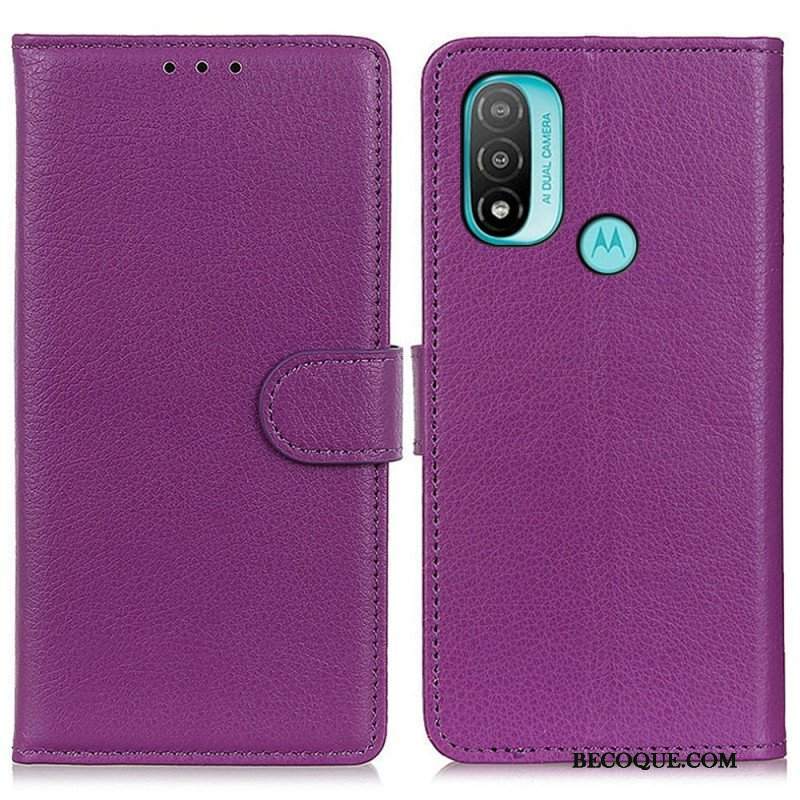 Etui Folio do Moto E40 / E30 / E20 Tradycyjnie Liczi