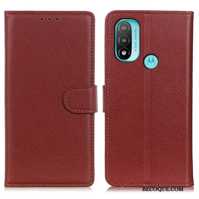 Etui Folio do Moto E40 / E30 / E20 Tradycyjnie Liczi