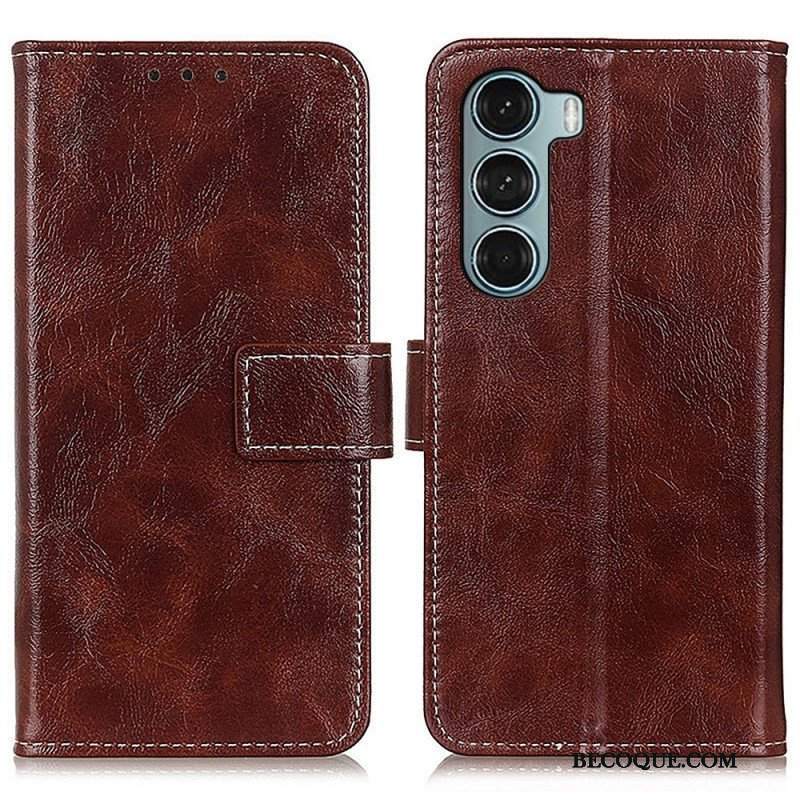 Etui Folio do Moto G200 5G Błyszczące I Odsłonięte Szwy