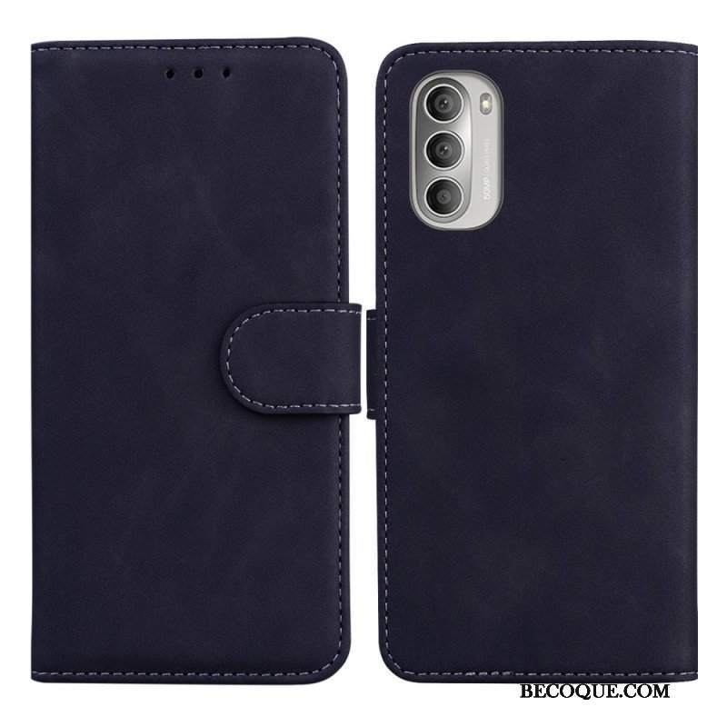 Etui Folio do Moto G51 5G Monochromatyczny Efekt Skóry