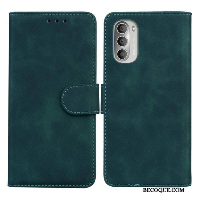 Etui Folio do Moto G51 5G Monochromatyczny Efekt Skóry